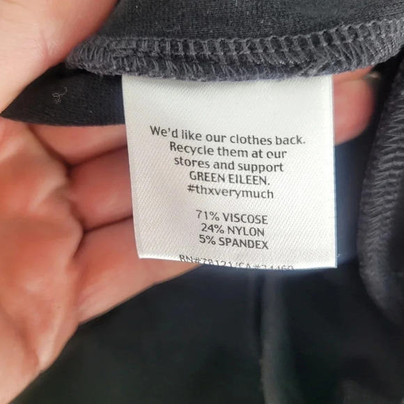 Eileen Fisher black viscose stretchy straight leg dress work pants size small - Picture 5 of 5